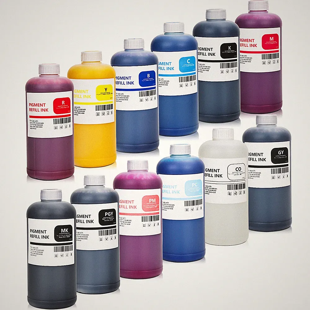 12pc 1000ML Pigment Ink For Canon PRO-1000 4000 6000 iPF8000 8100 8110 Printer