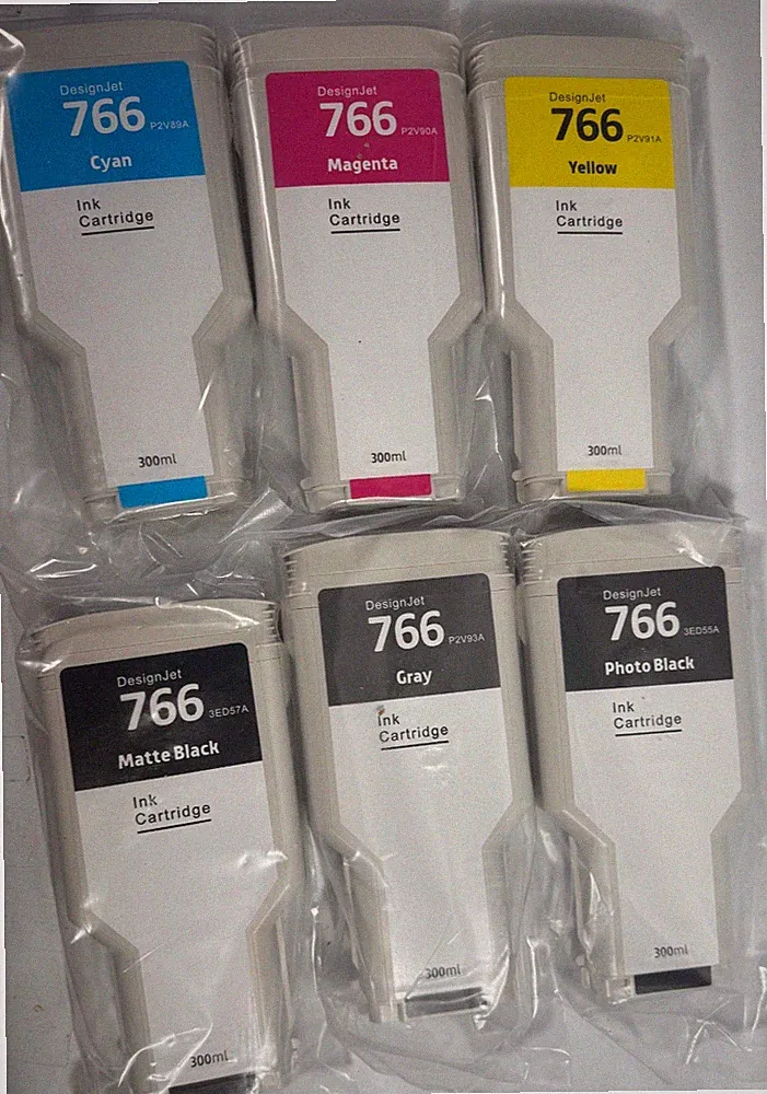 766 Ink Cartridges DesignJet, Matte Black, Grey, Photo Black, XL3600 - 6 PACK