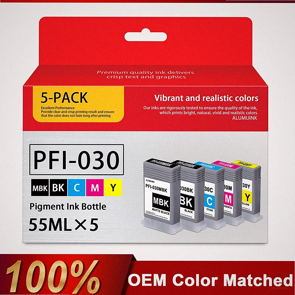 Compatible PFI-030 Ink Cartridges 55ml (5Pcs) for Canon TA-20 TA-30