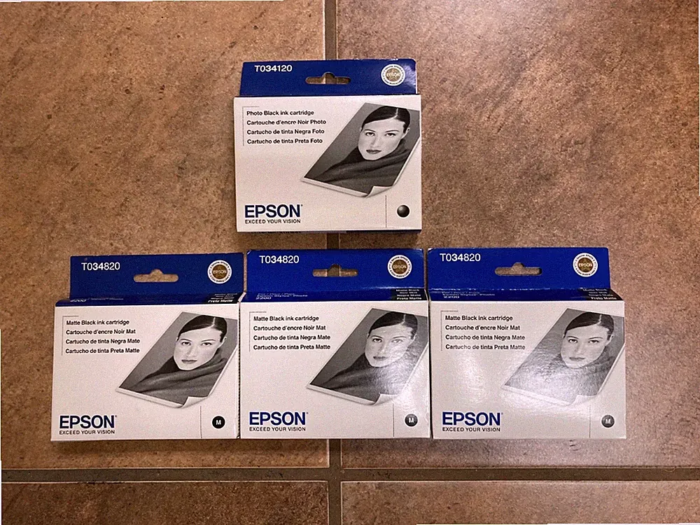 Epson Stylus Photo 2200 (3) Matte Black Ink T034820 & (1) Photo Black T034120