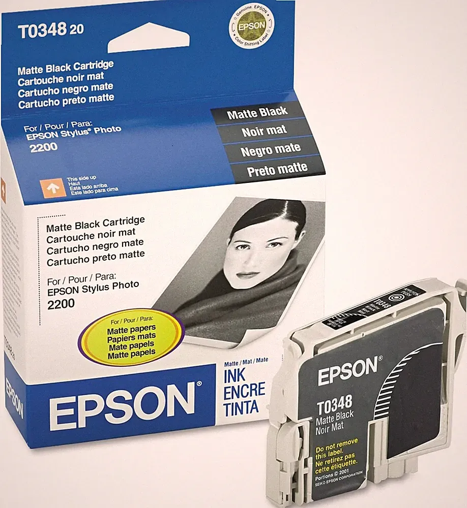 GENUINE Epson 34 T0348 Matte Black Ink Cartridge for Stylus Photo 2200 Printer