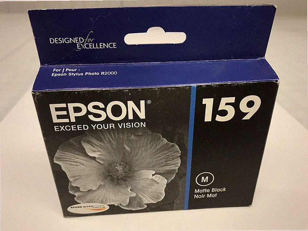 Genuine Epson T159820 159 Matte Black Ink Cartridge for R2000 Printer Exp 2019