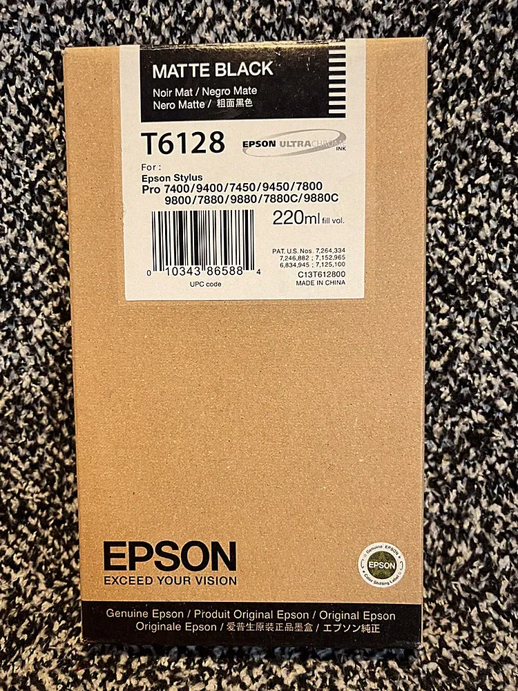 Genuine EPSON T6128 MATTE BLACK INK 220ml Date: July 2010