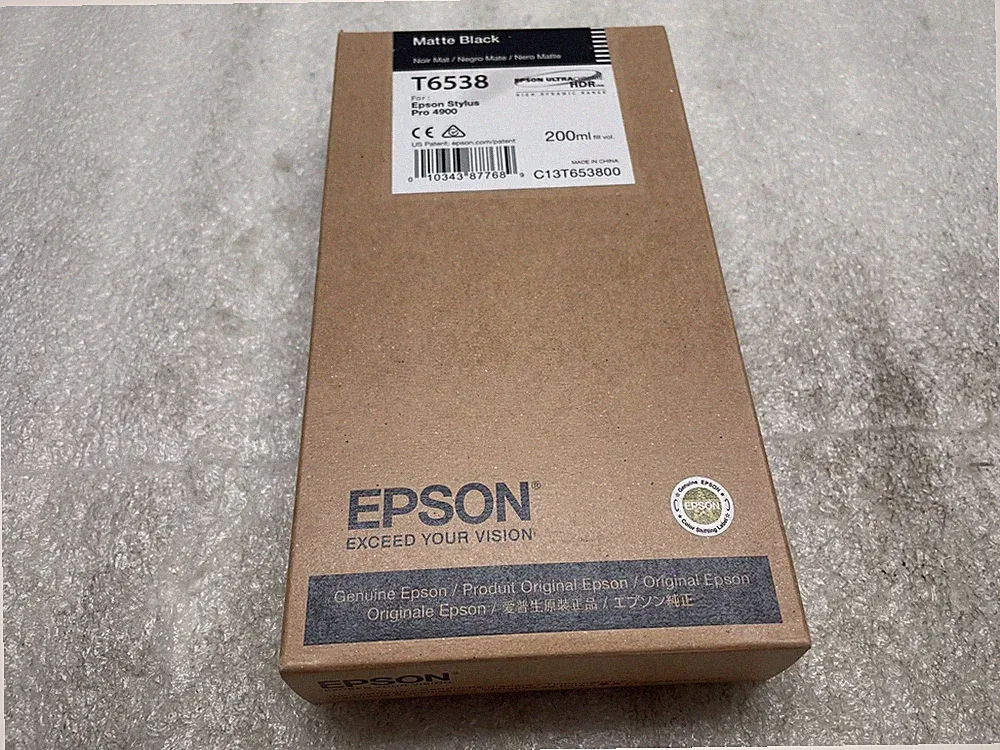 Genuine Epson T6538 Matte Black Ink Cartridge 200ml Stylus Pro 4900 Exp: 03/2020