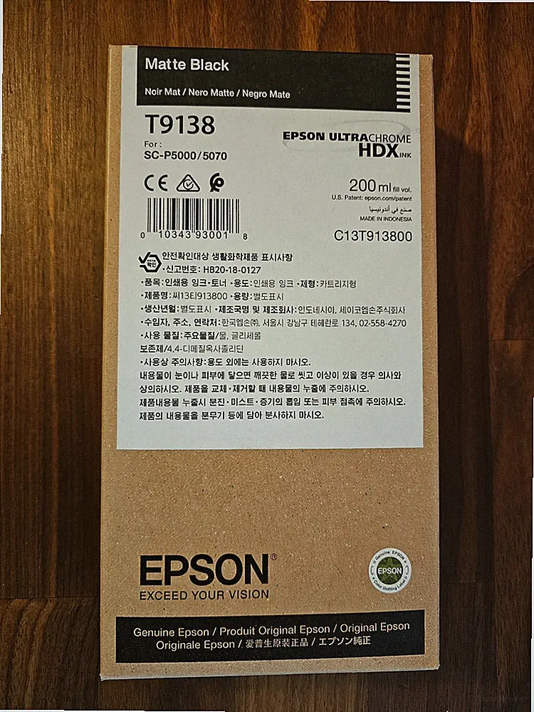 Genuine Epson T9138 Matte Black HDX Ink 200ml SC-P5000/5070