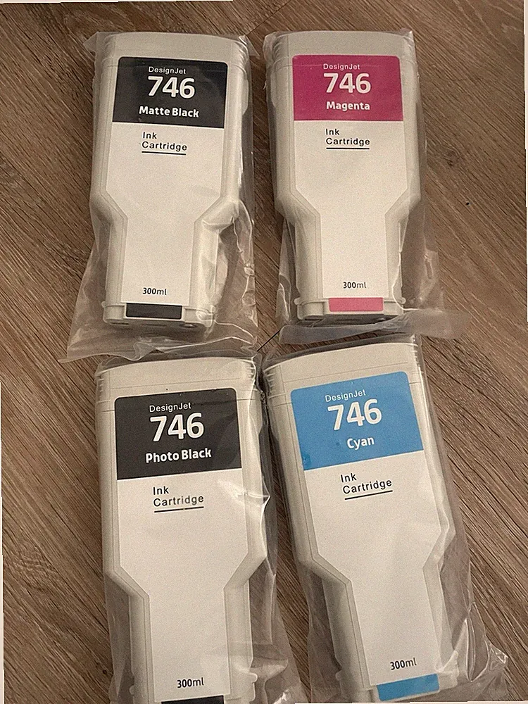 Ink Cartridge 746 Chromatic Set 4 Of 300ML Compatible W/ DesignJet Z6, Z9, Z5600