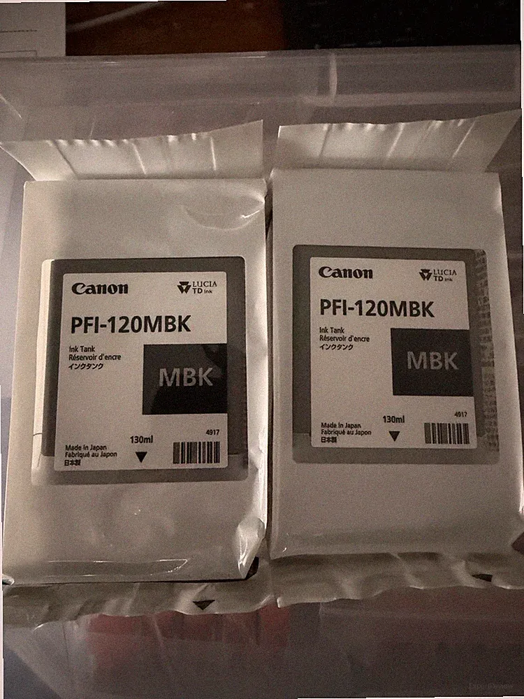 Lot Of 2 Genuine Canon 2884C001 / PFI-120MBK Matte Black Ink Cartridge Exp. 2028