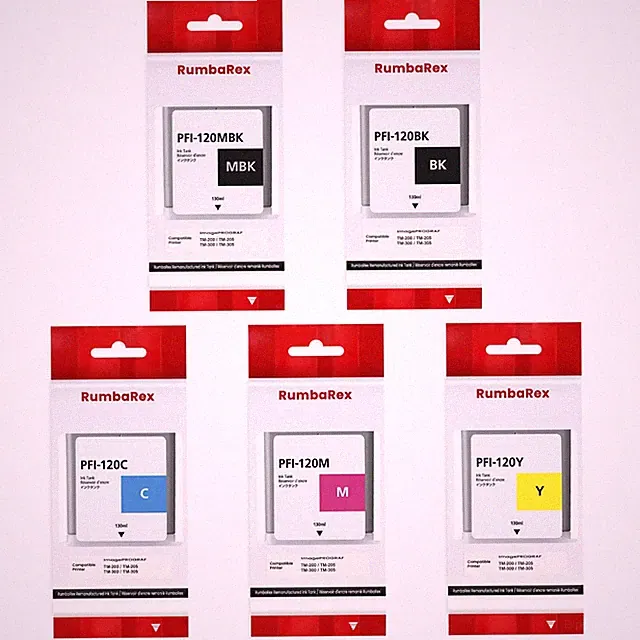 PFI-120 Ink 5-Pack for Canon TM-300 TM-200 Printers 130ml Pigment Cartridge