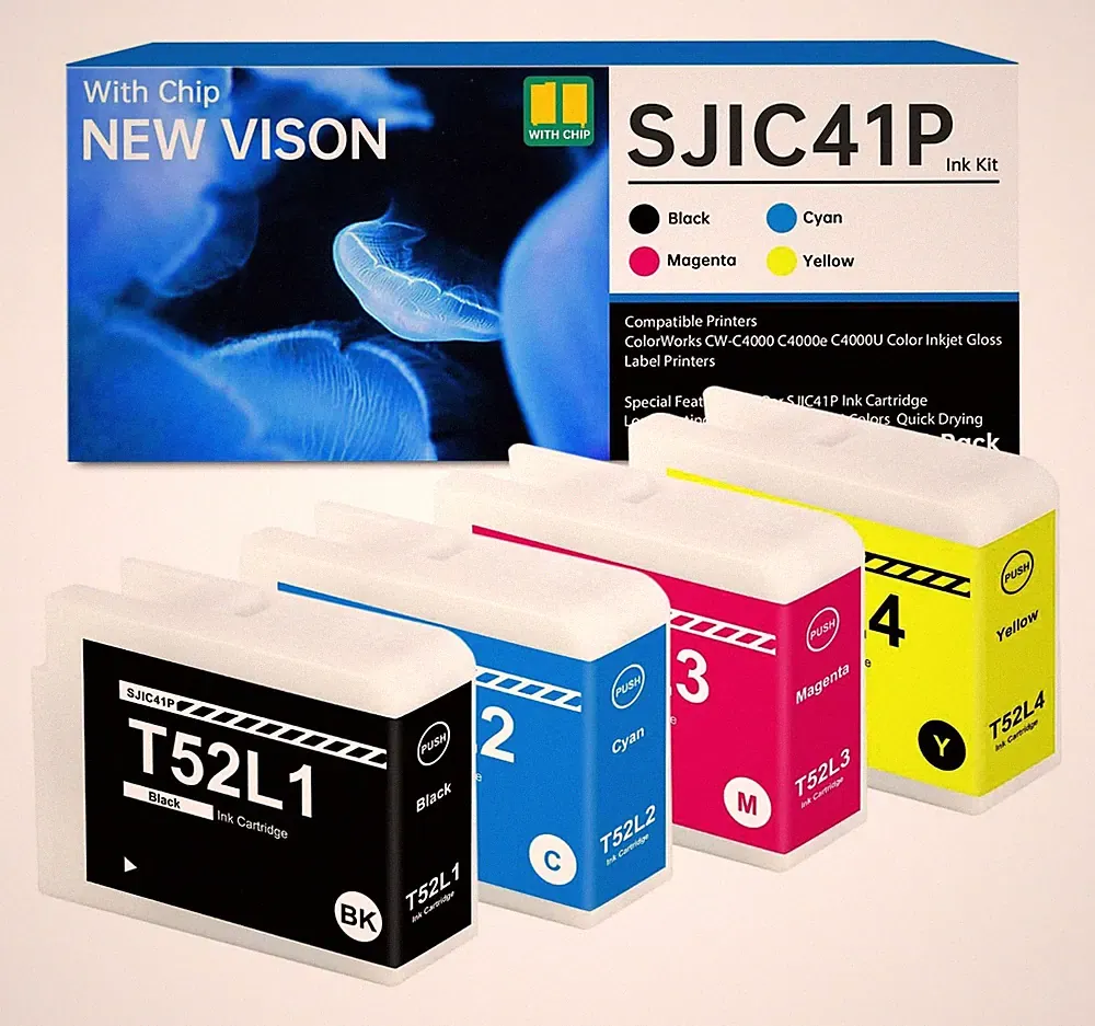 SJIC41P Matte Black, Cyan, Magenta, Yellow Ink Cartridges ColorWorks C4000 ჳ